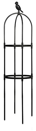 SFTYUFS Garden Obelisk Trellis Tower Obelisk Garden Trellis Plant Support Set Rose Trellis Wrought Iron Metal Trellis Flower Support for Climbing Vines, Rose and Plants Black