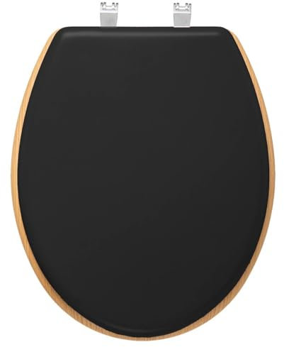 Five - Abattant WC en Bois Noir Charbon et Naturel