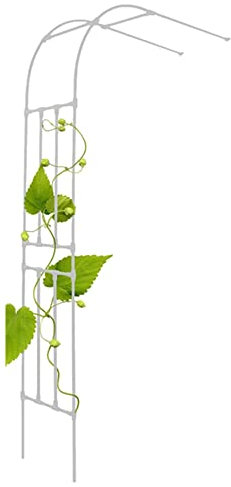 SMYORR Arco de Jardín Arco Decorativo para Rosales y Plantas Trepadoras de Metal Semiarco Archway Jardín para Exterior Eventos/White / 220x240x40cm