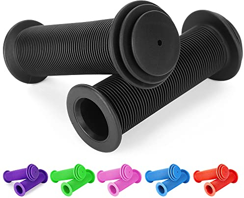 Kids Bike Grips - 105mm Bicycle Handlebar Grips with Mushroom Pattern for Kid Bike, Balance Bike, Kick Scooter