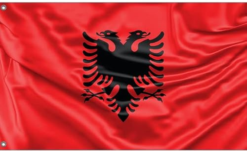 Flagge von Albanien | Einzigartiger Designdruck | Hergestellt in der EU (90 x 150 cm)