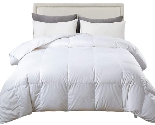 KISAA Living Duck Feather Down Quilt/Duvet/Comforter - 10.5 Tog Ultra Soft All Seasons 100% Organic Cotton Feather Down Duvet Quilted Bed Comforter - Machine Washable - All Season Duvet/Quilt (King)