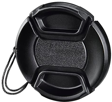 Hama Objektivdeckel 46mm „Smart Snap“ (für Kameras mit 46 mm Objektiv, mit Halter/Kordel/Band, Objektivschutz, Objektiv Abdeckung, als Ersatz, einfach zu befestigen, zum Klemmen, universal) schwarz