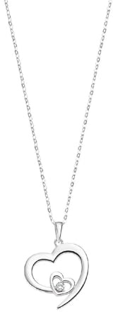 Collier Lotus Silver coeur pierre blanche