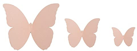 Wambere 48 Stück 3D Schmetterling Wandaufkleber Abnehmbar Schmetterling Aufkleber Wandtattoos,für Heim Hochzeit Dekor Wohnzimmer Kinder-Zimmer Mädchen Küche Fenster Möbel Party Wand-Tisch-Deko,Rosa