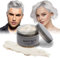 Tinte de pelo blanco temporal de 4,23 oz, crema instantánea para el cabello, pomada de peinado natural, para hombres y mujeres, cera para el pelo, para fiestas, cosplay, Halloween