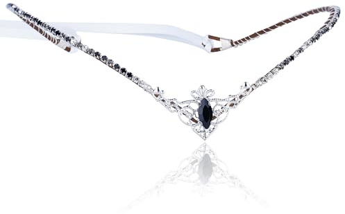 MOSTORY Handgefertigte Göttin Strass Tiara Krone für Damen, Royal Princess Kristall Kopfschmuck für Fair Ball Renaissance Party Karneval