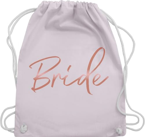 Turnbeutel Rucksack - JGA Junggesellenabschied Frauen - Bride Rose Gold - Unisize - Pastell Rosa - braut brauttaschen bachelorette party beutel junggesellinnenabschied outfit jungesselnabschied