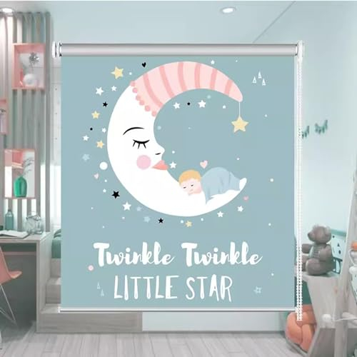 GTPBAO Rollos Hellblaues Sichtschutz-Fensterrollo mit Aufgedrucktem Bild, Breite 75cm 95cm 115cm 135cm, Verdunkelungsrollo für Wohnzimmer (Size : 100x150cm/39.4x59in)