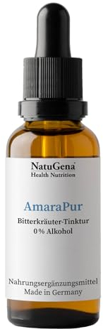 NatuGena AmaraPur, Bitterkräuter-Tinktur 0% Alkohol, regt Verdauungssäfte an, ideal vor oder nach der Mahlzeit, 1350 Tropfen 50 ml (30 Monats Packung)