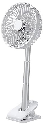TOPBATHY Ventilador Usb Multifuncional Portátil Con Clip y Luz Led Ventilador Silencioso Para Hogar Oficina y Camping Blanco