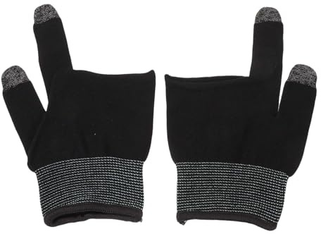 BESTonZON Two-Finger Gaming Gloves Touchscreen Finger Sleeves Anti-Sweat Lightweight Breathable Gloves for Mobile Game Controllers