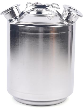 ReinigungsbehäLter Keg-Reinigungsfass Fur Zapfanlagen Reinigungsfass Edelstahl Zapfanlage Bierkoffer Bierfass Bier 3-Kopf Mit Deckel Edelstah BierleitungsreinigungsgeräT Starke Reinigungskraft 10L