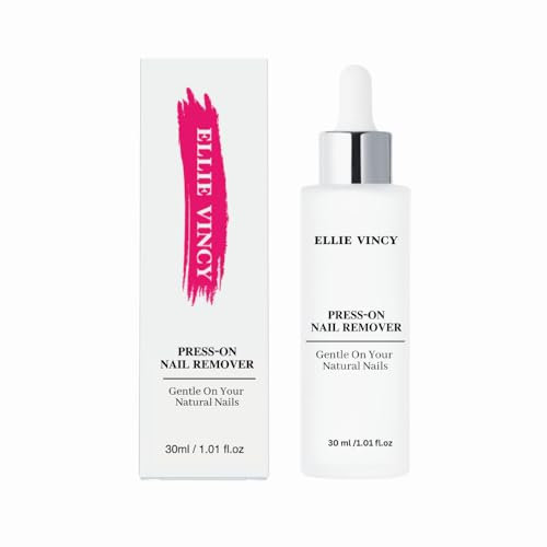 Ellie Vincy Solvente per unghie a pressione, delicato, inodore, senza acetone, siero per unghie finte e press-on | 30 ml