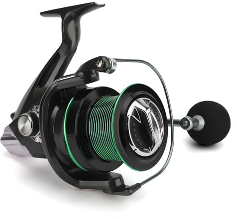 Spindelfiskerulle för saltvatten och sötvatten, metall CNC-vridbar arm-fiskerulle hög temperatur smidesfiber Eva 4,9:1 översättning Ultra Smooth Ultra Light and stark öring abborre karp (TD1000)