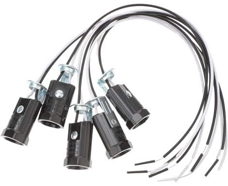 KONTONTY Douille à Vis E12 En Bakélite 5 Pièces, Adaptateur De Support De Lampe Filetée, Douille D'ampoule E12 Pour Lampe Suspendue, Installation Facile, Usage