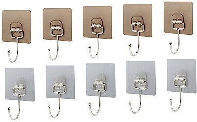 EXCEART 10pezzi Gancio Adesivo Per Asciugamani Ganci Adesivi Multiuso Senza Foratura Per Bagno e Cucina Durevole e Resistente Facile Da Installare e Rimuovere