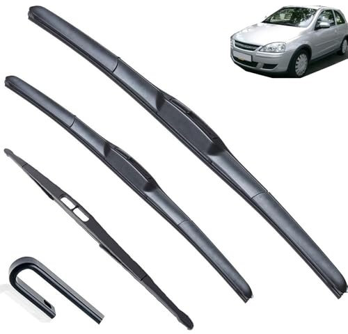 Auto-Scheibenwischer Windschutzscheibe, Windschutzscheibe, Fenster, 20 Zoll + 18 Zoll + 16 Zoll, Wischerblätter vorne und hinten, kompatibel mit Opel Corsa C Schrägheck 2000–2006 - Scheibenwischerersa