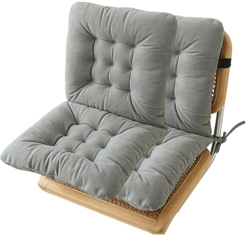 AOPEZIA 40X80cm Stuhlkissen mit Rückenteil Sitz, Niedriglehner Auflage Polsterauflage Gartenstuhl, Rückenkissen mit Bänder, Polsterauflage Auflage für Stühle Garten Sitzkisse