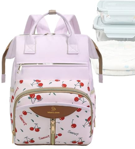 Generisch Wickelrucksack,Wickeltasche Mit Isoliertem Flaschenfach - Rucksack Wickeltasche Mit Wickelunterlage - Für Eltern Frauen Männer Mädchen