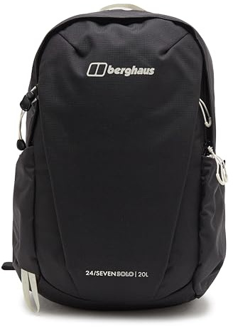 Berghaus 24/7 20L Rucksack with Laptop Sleeve & Walking Pole Holders, Hydration Compatible, Flow Technology, 45x23x22cm (Black)