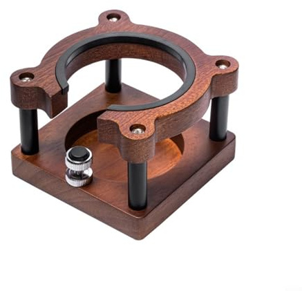 Entgoinggo Stazione di pressatura per caffè espresso, in legno, per maniglie della macchina da caffè espresso, con base per manomissione caffè e portafiltro (A)
