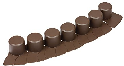 4,05 m Garten Palisade mit Kragen Beetumrandung braun Rasenbord mit Gartenschlauchführung