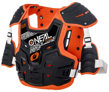 O'NEAL | Brustprotektor | Motocross Enduro | Aus Kunststoff-Spritzguss, Verstellbare Hüftgurte PXR Stone Shield Brustpanzer | Erwachsene | Schwarz Orange | One Size