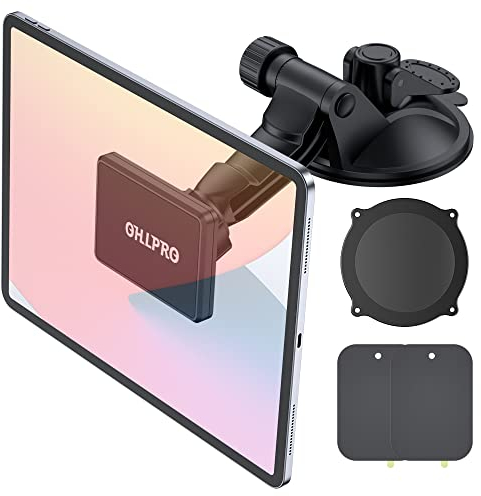 OHLPRO Tablet Halterung Auto Magnet, ipad Halterung Auto Vorne Armaturenbrett und Windschutzsche Magnetisch Tablethalterungen Auto Saugnapf, 360° KFZ Handy Halter Magnet für iPhone, iPad 4-11 Zoll