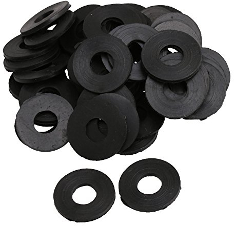 RDEXP 25x10x2mm, Schwarz, mit Gummi-rund Dichtungen Unterlegscheibe Gummi mit Ringen, für Auto, Sanitäranlagen 50 Stück