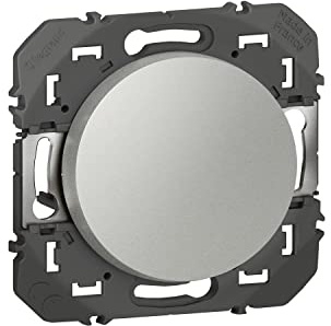 Legrand - Poussoir simple dooxie 6A 250V finition alu - emballage blister, Aluminium