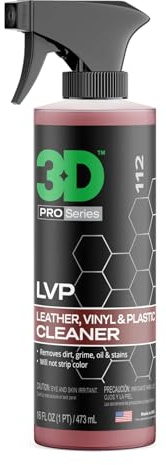 3D LVP Interior Cleaner - Removes Dirt, Grime, Grease, Oil & Stains from Leather, Vinyl & Plastic - Great for Seats, Steering Wheels, Door Panels, Dashboards - Car, Office, Home Use 16oz.