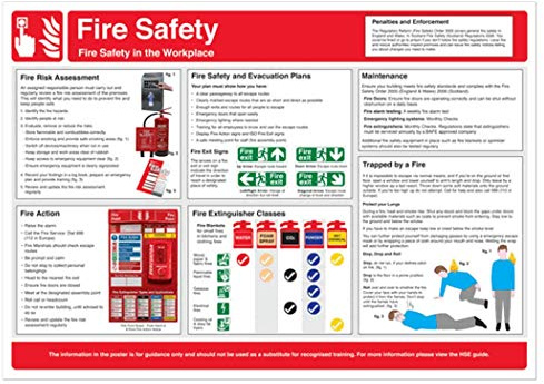 V Safety in Practice - Fire Safety Wallchart A2 Poster - 420 x 594 mm - Standard Safety Sign