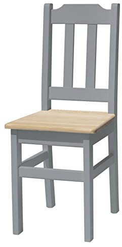 k koma Grau Holzstuhl MASSIV Kiefer Holz -NEU restaurantstuhl hotelstuhl Landhausstil (Unbehandelt)