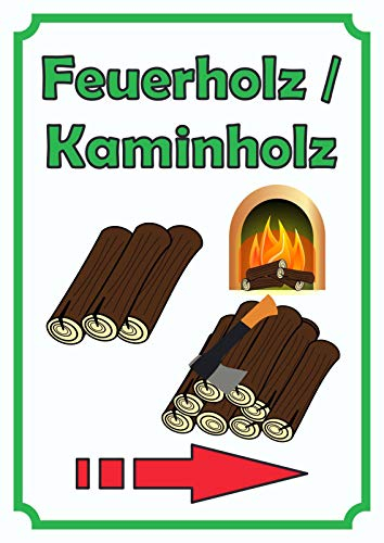 HB-Druck Verkaufsschild Schild Feuerholz Hochkant mit Pfeil rechts A1 (594x841mm)