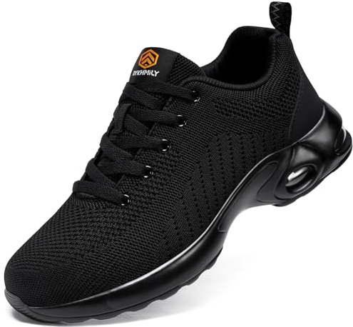 DYKHMILY Steel Toe Steel Toe Shoes for Men Steel Shoe Work Work Shoe Safety Safety Shoes Comfortable Lightweight Zapatos de Trabajo para Hombre Seguridad Size 10.5 Man/12,Black