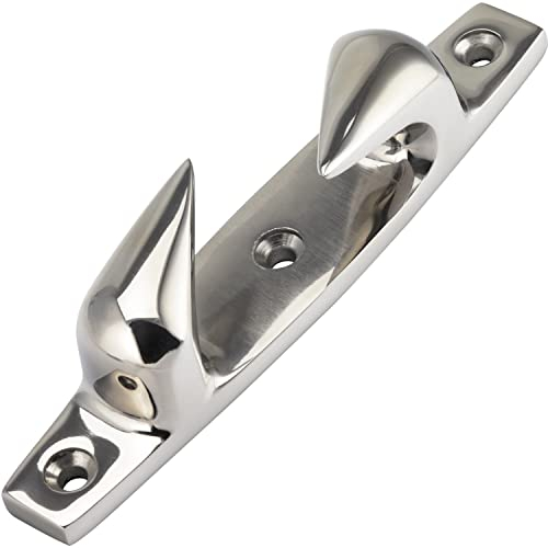 OPIOL QUALITY® Lippklampe Steuerbord 115mm Edelstahl A4 V4A (4 Stück) Seilklemme Edelstahlklampe Klampe Sicherung Seil Festmacher Marine Deck Haken Yacht Bootsklampe