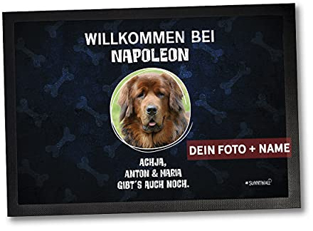 Fußmatte Türmatte Frauchen Herrchen Fußabtreter Eingang Haustür waschbar | Rutschhemmende Türmatte mit Frauchen Herrchen Motiv für Haustür Flur Wohnung Balkon Terrasse geschützten Eingang 75 x 50 cm