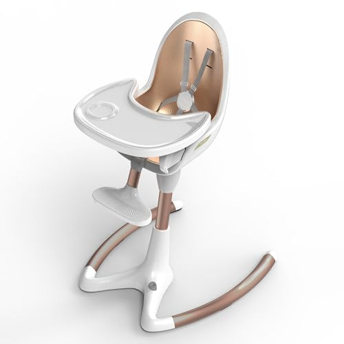 Hot Mom Babyhochstuhl mitwachender Kinderhochstuhl verstellbare Sitzhöhe & Winkel, Essensstuhl mit Fußstütze Abnehmbares Tablett, für Kleinkinder, Kinder oder Erwachsene geeignet, H9 Weiß