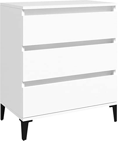 vidaXL Sideboard mit Schubladen Schrank Anrichte Beistellschrank Kommode Schubladenschrank Mehrzweckschrank Weiß 60x35x70cm Holzwerkstoff