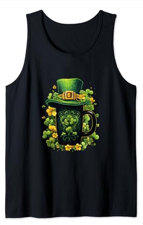 Chope à bière St Patrick Chapeau Leprechaun Fête irlandaise Débardeur