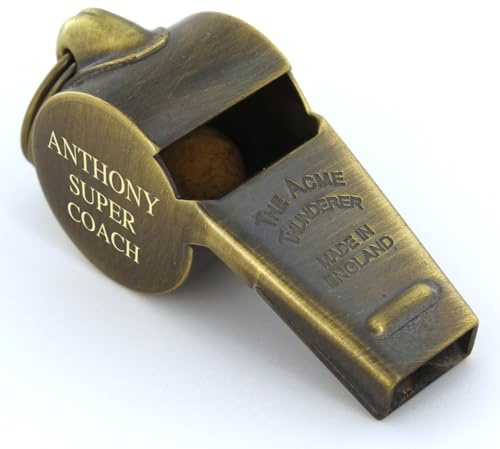 Go Find A Gift Acme Thunderer 58,5 Schiedsrichterpfeife aus antikem Messing, personalisierbar, in Geschenkbox