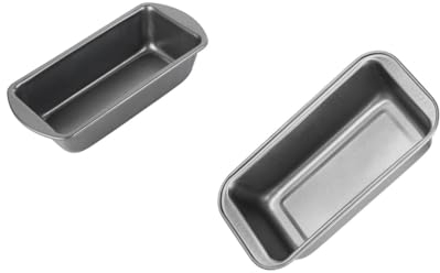 Chef Aid Loaf Tin Pack - 1lb and 2lb Loaf Tin Non-Stick 1lb and 2lb Loaf Tins, 450g and 900g, Grey