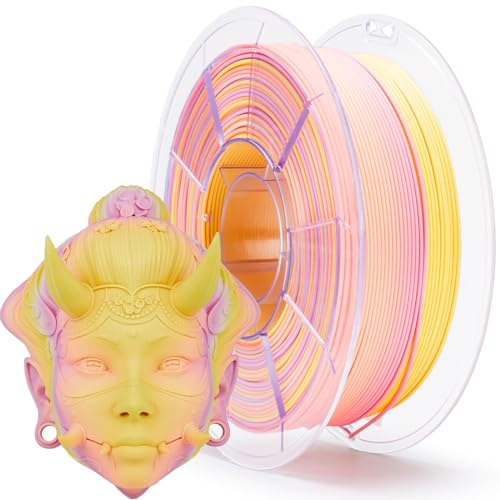 ZIRO Matt Multicolor PLA Filament 1KG, Matte Regenbogen 3D Drucker Filament | Mehrfarbig Mattes PLA 1.75mm, Maßgenauigkeit +/-0.03mm, Passend für Die Meisten 3D Drucker, Sonnenlicht Blütenblatt