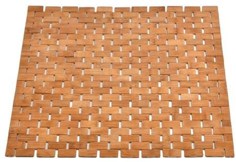 SHUQICAINA Bambus Badematte, rutschfeste und wasserbeständige Duschmatten für Spa, Sauna, Schnell ablaufende Badewannenmatte, Geeignet für Küche, Außendusche, Whirlpool, Pool, Hellbraun, 40x60cm