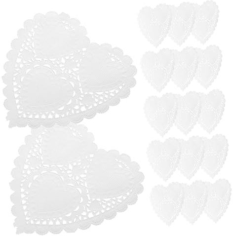 Garneck 300 Stück Hochzeits Essensdeckchen Herz Essensdeckchen Dollies Für Teller Hochzeits Papierdeckchen Herz Papierdeckchen Lebensmitteldekoration Deckchen Für