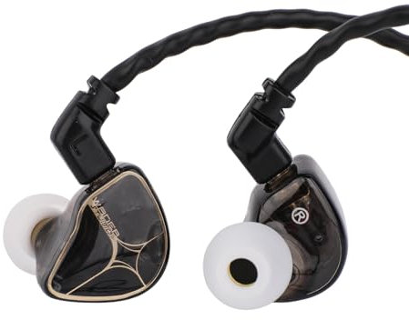 Linsoul TANGZU Wan'er S.G Studio Edition Auriculares de Oído, Auriculares HiFi, Controladores Dinámicos 10mm con Cable Trenzado OFC de 2 Pines Desmontable para Músico audiófilo DJ Escenario (Negro)