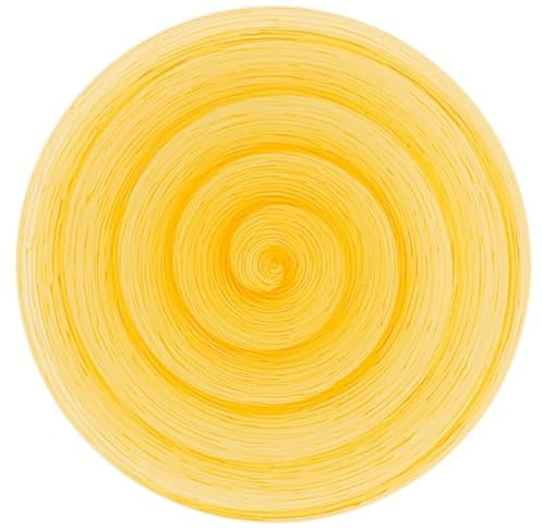 Generico Memento Table Set 6 piatti Piani 27.5 cm - in ceramica Made in Italy, dipinti a mano (Giallo, Piani)