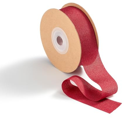 MORSUNBELA Geschenkband Dunkelrot Schleifenband Chiffon Rot Chiffonband Bordeaux Dekoband Breit Weinrot Seidenband 2,5 cm x 23 m