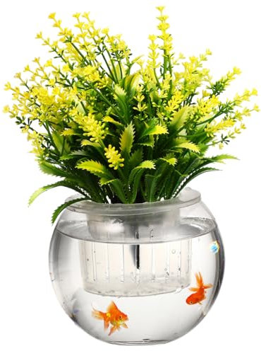 KONTONTY Wasserpflanzen Korb Transparent Hydroponic Pot Blumentopf Glasflasche Selbstbewässernder Übertopf Pflanzkorb Bewässerungs Vorratstopf Mit Abnehmbarem Korb Sichtbarer Wasserstand